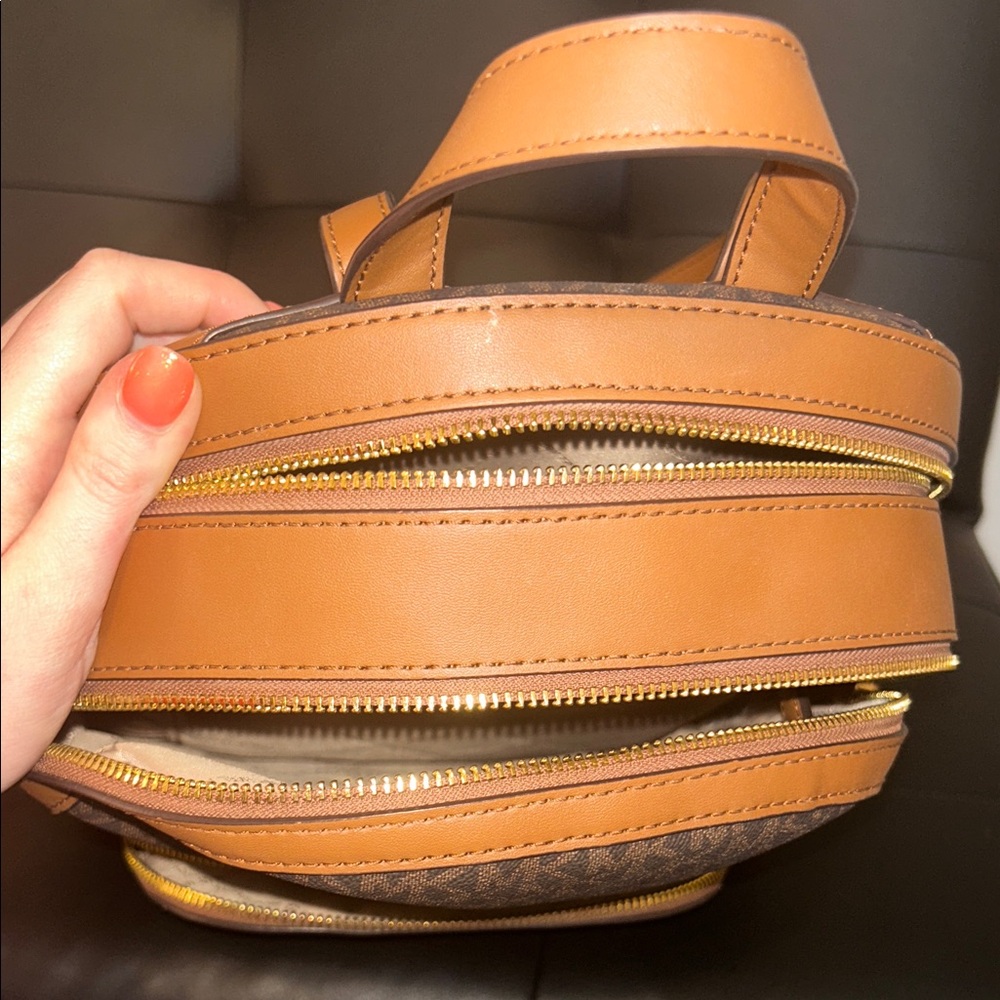 Michael Kors Signature Brown and Tan Backpack - Picture 6 of 6